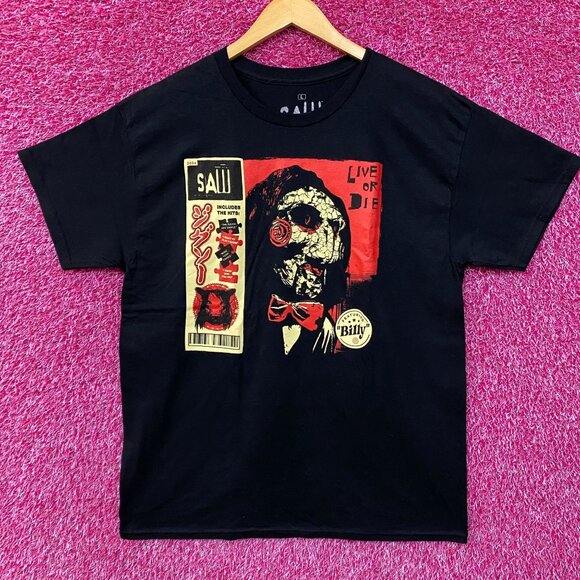 Saw Billy the Puppet Live Or Die Horror Movie T-Shirt Large - Picture 1 of 4